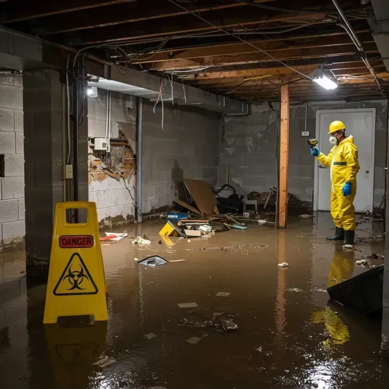 Flooded Basement Electrical Hazard in Meade County, KY Property